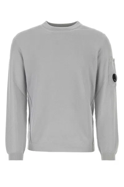 C.p. Company Grey Cotton Sweater In Drizzle