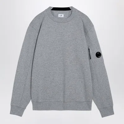 C.p. Company Grey Cotton Sweatshirt With Lens Detail Men In Gray
