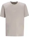C.p. Company Grey Crewneck Logo-embroidered T-shirt In Gray