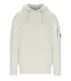 C.p. Company Knit Hoodie With Drawstring Hood And Urban Logo Patch In Neutral