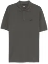 C.p. Company Grey Polo In Cotton With Embroidered Logo In Gray