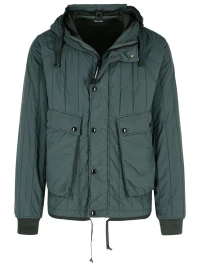 C.p. Company Grey Polyamide Jacket In Green