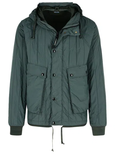 C.p. Company Grey Polyamide Jacket In Green
