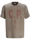 C.p. Company Grey Round Neck Logo T-shirt In Brown