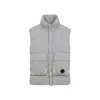 C.p. Company Padded Grey Vest With High Stand Collar And Snap-button Placket In Gray
