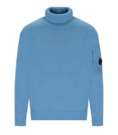 C.p. Company Grs Aegean Blue Turtleneck Sweater