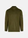 C.p. Company 'grs' Green Wool Blend Sweater In Green
