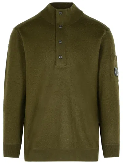 C.P. COMPANY GRS' GREEN WOOL BLEND SWEATER