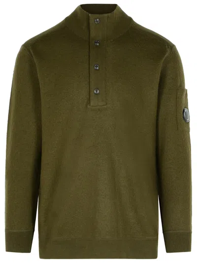 C.P. COMPANY C.P. COMPANY 'GRS' GREEN WOOL BLEND SWEATER
