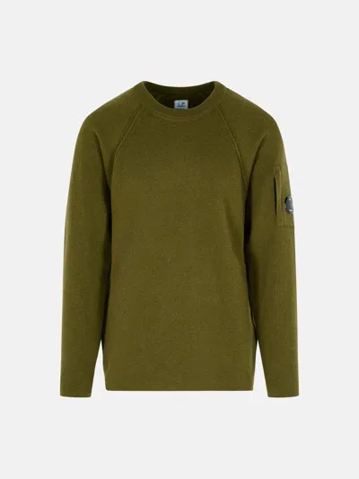 C.p. Company Kids' 'grs' Green Wool Blend Sweatshirt