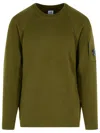 C.p. Company Wool Blend Raglan Sleeve Sweatshirt In Green