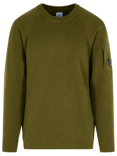 C.P. COMPANY C.P. COMPANY 'GRS' GREEN WOOL BLEND SWEATSHIRT