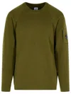 C.p. Company Wool Blend Raglan Sleeve Sweatshirt In Green