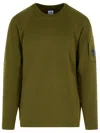 C.p. Company Sweatshirts Crew Neck In Brushed Emerized Diagonal Fleece Clothing In Green