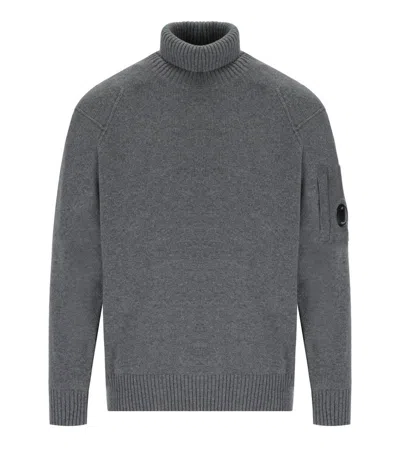 C.p. Company Grs Gunmetal Turtleneck Sweater In Pattern