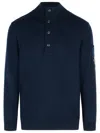 C.p. Company Grs Wool Blend Sweater With Arm Pocket In Blue