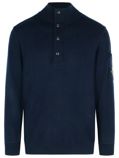 C.P. COMPANY GRS' NAVY WOOL BLEND SWEATER