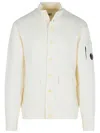 C.p. Company C.p.company White Wool Blend Cardigan In Neutral