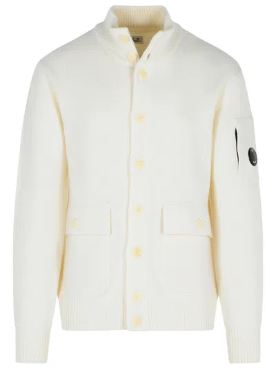 C.P. COMPANY C.P. COMPANY 'GRS' WHITE WOOL BLEND SWEATER MEN