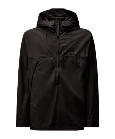 C.p. Company Half-zip Hooded Jacket In Black