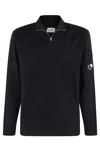 C.p. Company Half-zip Knit Sweater With Lens Detail In Blue
