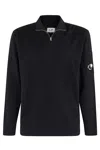 C.p. Company Half-zip Knit Sweater With Lens Detail In Total Eclipse