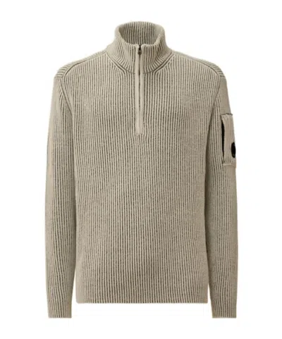 C.p. Company Half-zip Knitwear Polo In Nude