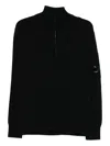 C.p. Company High Collar Long Sleeve Knit Sweater In Black