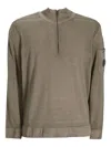 C.p. Company Half-zip Lens-pocket Sweater In Neutral