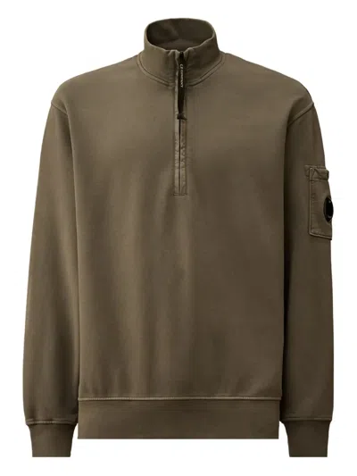 C.p. Company Half-zip Lens-pocket Sweatshirt In Green