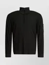 C.p. Company Merino Wool Half-zip Sweater Knitwear Grey In Black