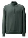 C.p. Company Men Metropolis Polo Shirt In Extrafine Merino Wool In Green