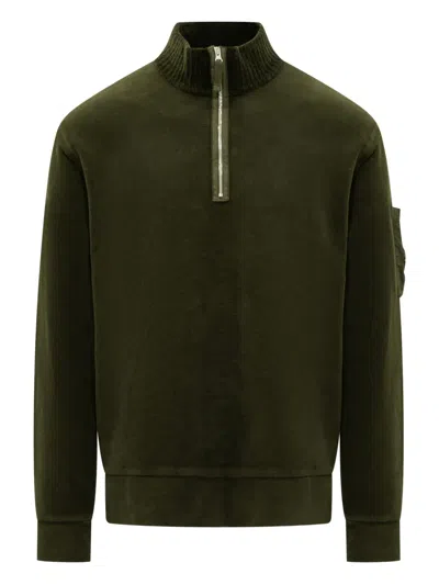 C.p. Company Half-zip Pocket Sweatshirt In Green