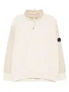 C.p. Company Half-zip Quilted-panel Sweatshirt In Neutral