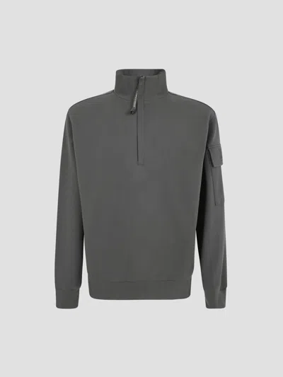 C.p. Company Cp Company Half Zip Sweatshirt In Gray
