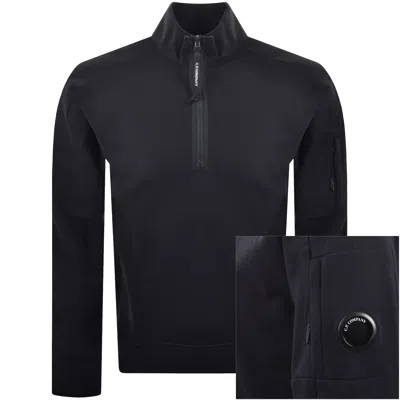 C.p. Company Cp Company Half Zip Sweatshirt Navy In Black