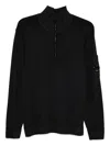 C.p. Company Lens-detailed Zipped Cardigan In Black