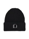 C.p. Company Ribbed Lens Beanie Hat In Black