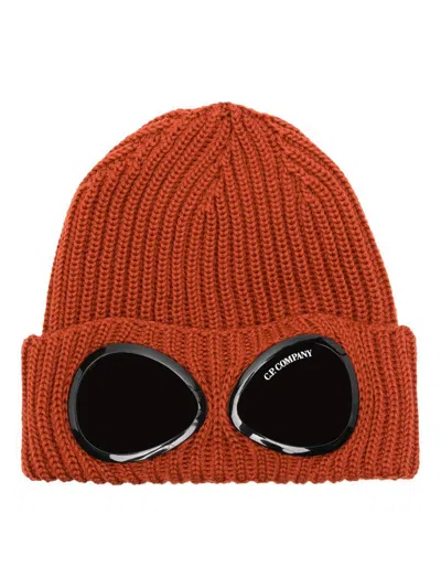C.p. Company Goggles Beanie Hat In Orange