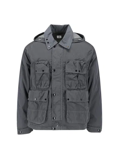 C.p. Company Heavy Chrome-r Jacket With Hood And Goggle Lenses In Multi