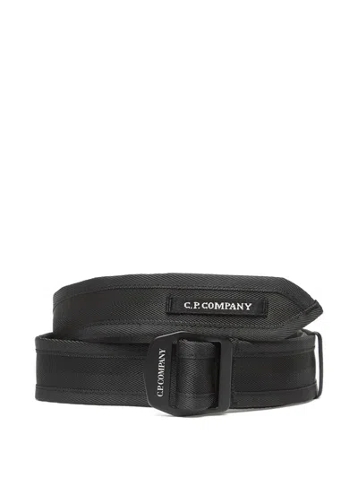 C.p. Company Herringbone-tape Belt In Black