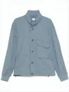 C.p. Company High-collar Casual Jacket With Flap Pockets In Blue