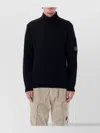 C.p. Company High Collar Long Sleeve Knit Sweater In Black