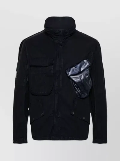 C.P. COMPANY HIGH-NECK UTILITY JACKET WITH CONCEALED HOOD