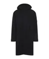 C.p. Company Long Jacket With Adjustable Cuffs And Hood In Black
