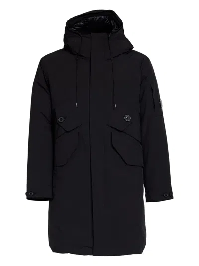 C.p. Company Hooded Coat In Black