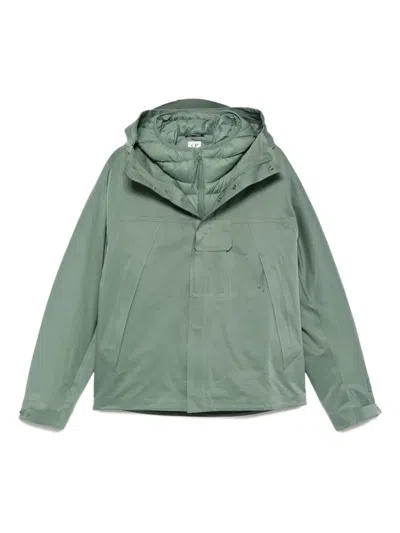 C.p. Company Hooded Detachable-liner Jacket In Green