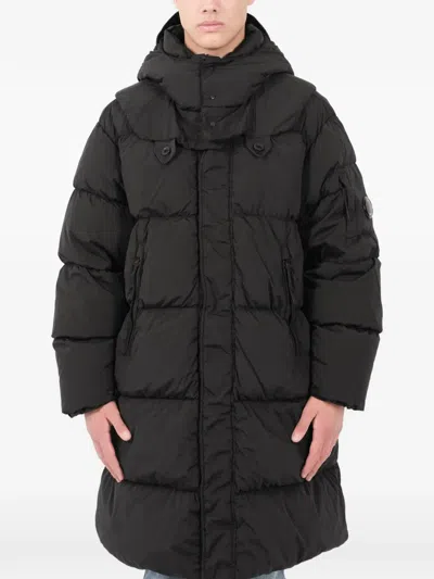 C.p. Company Hooded Down Coat In Black