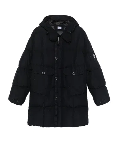 C.p. Company Hooded Down Jacket In Black