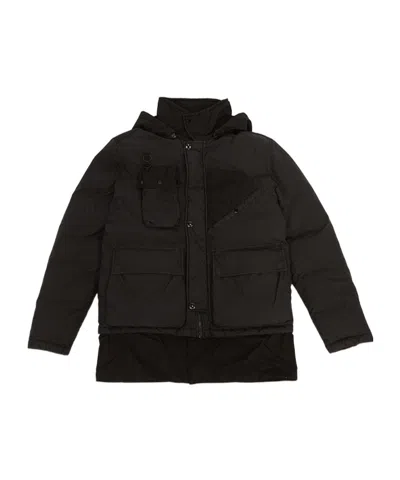 C.p. Company Hooded Down Jacket In Black